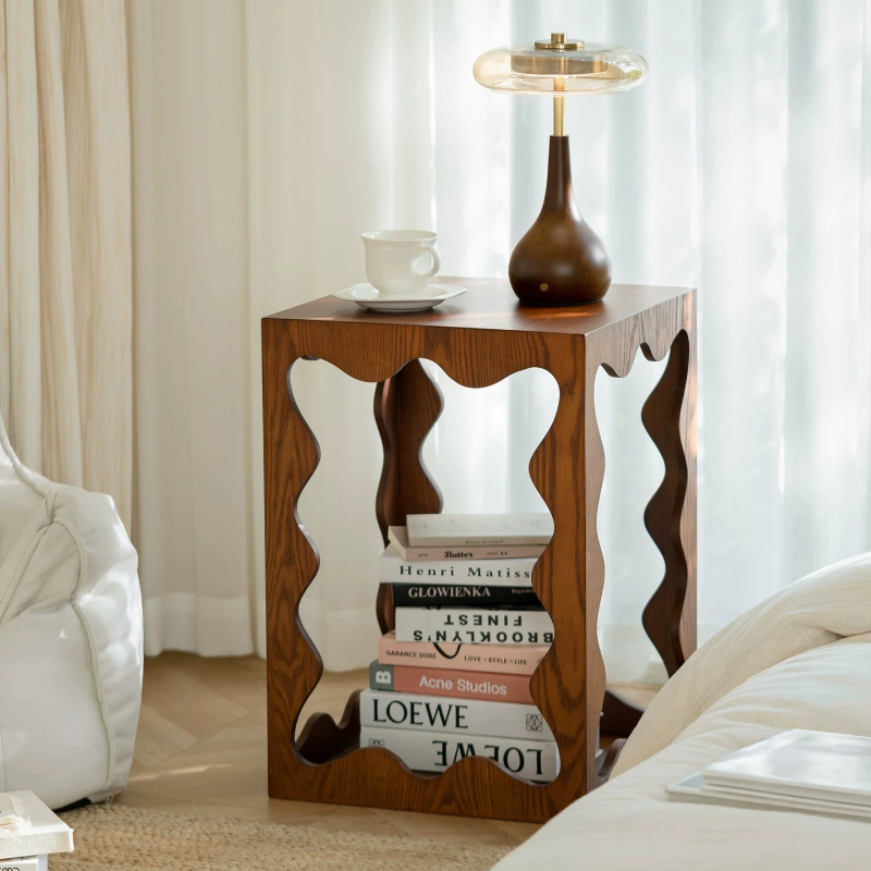 Unique Table Accessories - Низкий деревянный уникальный приставной столик в